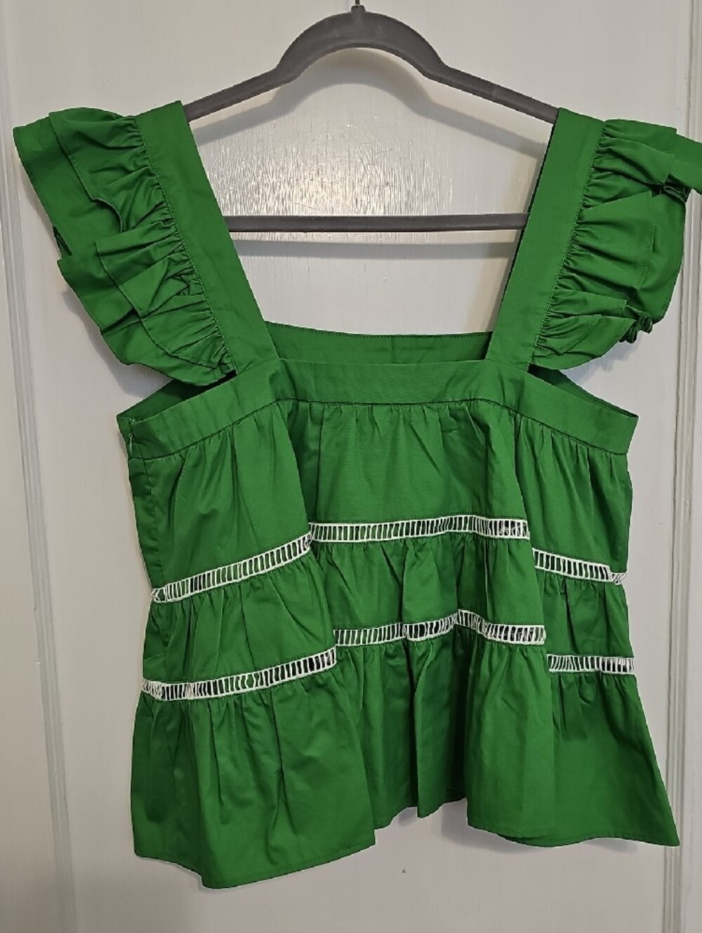 TCEC Green Ruffle-Trim Tiered Tank - Picture 2 of 4